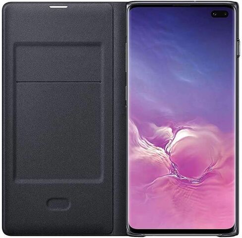 Samsung Original Galaxy S10+ Protective LED View Wallet Cover Case - Black in Saudi Arabia