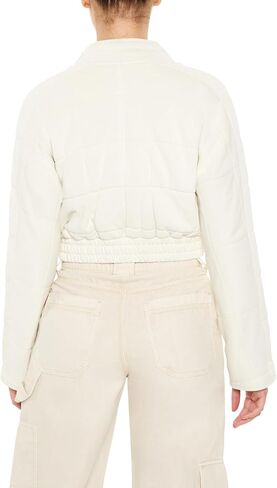 Forever 21 Women's Quilted Zip-up Cropped Jacket in Saudi Arabia