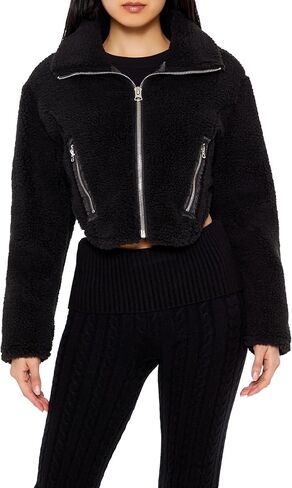 Forever 21 Shearling Shearling Sheerling Stacket Moto in Saudi Arabia