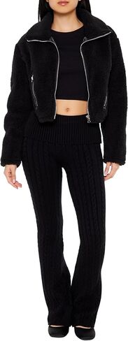 Forever 21 Shearling Shearling Sheerling Stacket Moto in Saudi Arabia