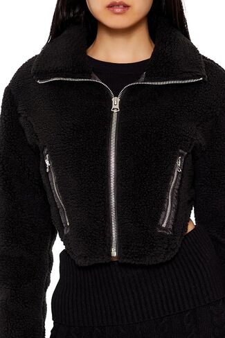 Forever 21 Shearling Shearling Sheerling Stacket Moto in Saudi Arabia