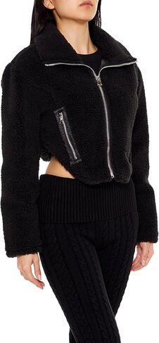 Forever 21 Shearling Shearling Sheerling Stacket Moto in Saudi Arabia
