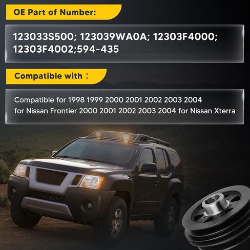 594-435 محرك متنازل بكرة crankshaved برة متوافقة مع نيسان فرونتير 1998-2004 ، Xterra 2000-2004 ، DOHC L4 2.4L ، استبدل# 123033S500 ، 123039WA0A in Kuwait