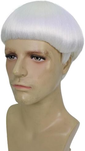 Adult Men's 9 Inch Halloween Retro Bowl Cut Wig – Brown Colors, Soft Synthetic Hair for Festivals & Anime Parties Flame-Retardant Synthetic Fiber in Kuwait
