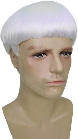 Adult Men's 9 Inch Halloween Retro Bowl Cut Wig – Brown Colors, Soft Synthetic Hair for Festivals & Anime Parties Flame-Retardant Synthetic Fiber in Kuwait