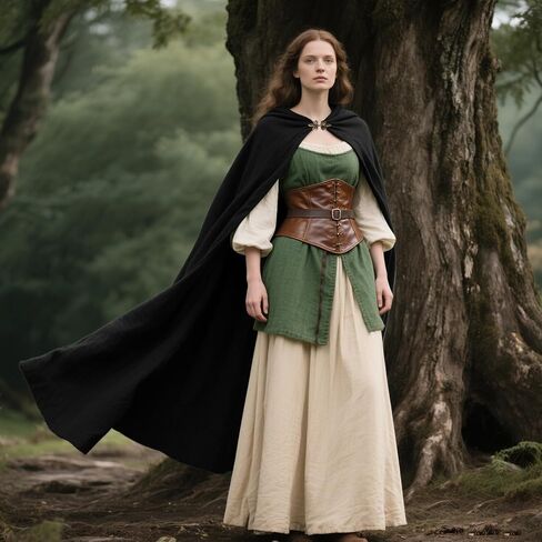 L'VOW Medieval Hooded Cloak Renaissance Cape with Hood Halloween Sorcerer Cosplay Hobbit Costume in Kuwait