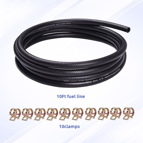 5/16 Fuel Hose 300PSI 5Ft ID 8mm x OD 14mm Fuel Line Hose Kit Include 8 Stainless Clamps Fit for Small Engine Equipment such as Mowers, Tractors, Snow Blowers, Dirt Bikes in Saudi Arabia