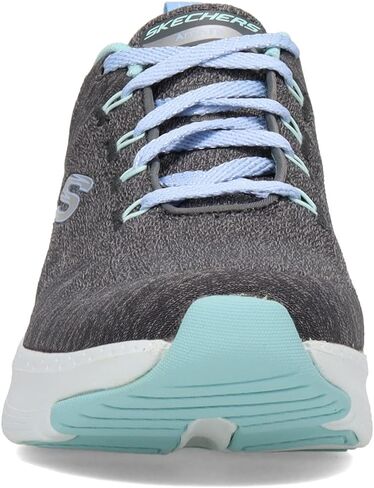 Skechers Arch Fit Comfy Wave Sneakers for Women - Mesh Knit Fabric Upper, Air Cooled Design, Lightweight and Durable Sneakers Black/Lavender 5.5 B - Medium in Saudi Arabia