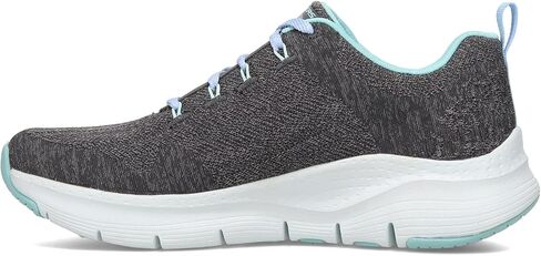 Skechers Arch Fit Comfy Wave Sneakers for Women - Mesh Knit Fabric Upper, Air Cooled Design, Lightweight and Durable Sneakers Black/Lavender 5.5 B - Medium in Saudi Arabia