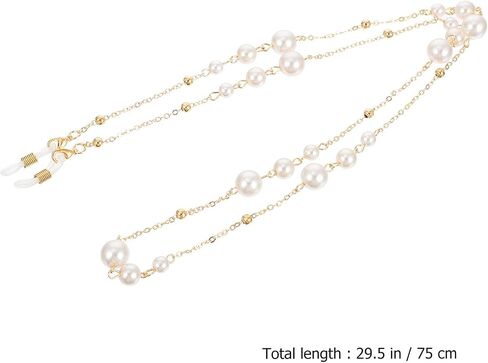 Kesyoo Metal Pearl Classes Chain eyeglasses حزام الوجه سلسلة النظارات الشمسية للبنات للبنات الرجال in Kuwait