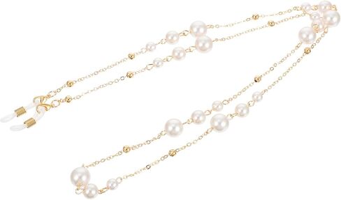 Kesyoo Metal Pearl Classes Chain eyeglasses حزام الوجه سلسلة النظارات الشمسية للبنات للبنات الرجال in Kuwait