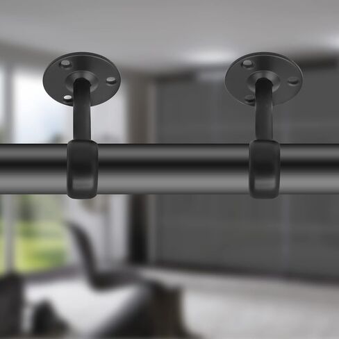 Biaungdo 1-1/4Inch Curtain Rod Ceiling Mount Brackets, Stainless Steel, Black, 4 Pack in Saudi Arabia