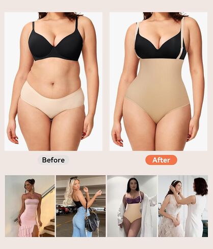 LANCS Thong Shapewear Tummy Control Underwear for Women Seamless Shaping Panties High Waist Body Shaper Girdle in Saudi Arabia