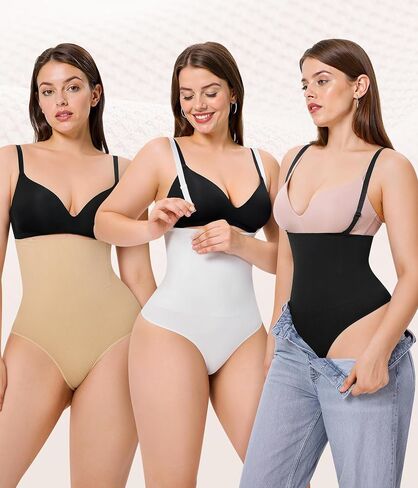 LANCS Thong Shapewear Tummy Control Underwear for Women Seamless Shaping Panties High Waist Body Shaper Girdle in Saudi Arabia