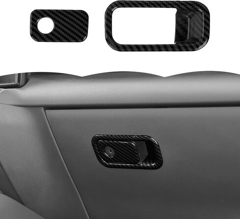 RT-TCZ Co-Pilot Locker Switch Button Cover Trim Decoration Interior Accessories for Ford Mustang 2024 2025 (Black Carbon Fiber) in Saudi Arabia