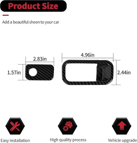 RT-TCZ Co-Pilot Locker Switch Button Cover Trim Decoration Interior Accessories for Ford Mustang 2024 2025 (Black Carbon Fiber) in Saudi Arabia