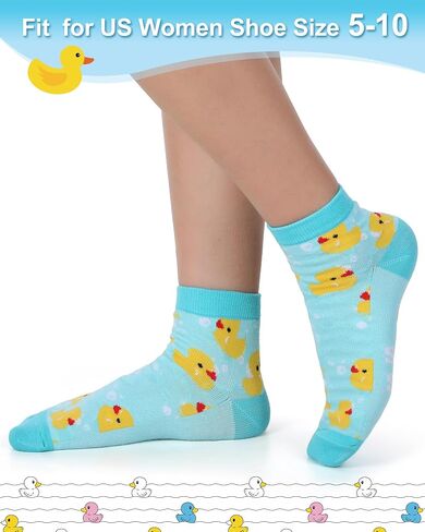 5 Pairs Duck Socks for Women Cute Novelty Patterned Casual Ankle Socks for Duck Lover Gift in Saudi Arabia