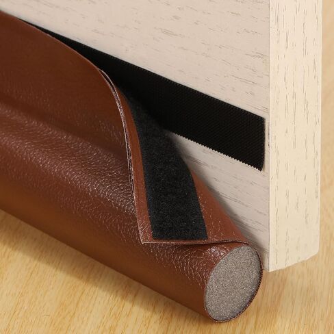 uxcell 37" Door Draft Stopper, Under Door Draft Blocker, Adhesive Soundproof Door Bottom Seal, Weather Stripping Door Sweep for Bottom of Doors, Brown in Saudi Arabia