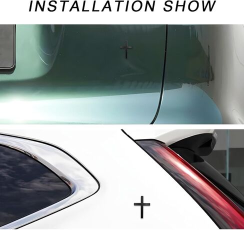 2 PCS Metal Jesus Christ Cross Badge Stickers, 2.5"×1.8" Alloy 3D Individual Car Cross Sticker, Self Adhesive Scratch Covering Metal Cross Car Emblem Decal for Car Body Fender Tail (Silver) in Saudi Arabia