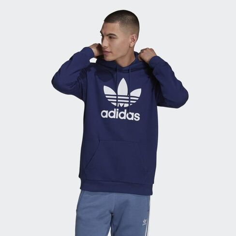 Adidas Originals Men's Adicolor Classics Trefoil Hoodie, Night Sky/White, Small in Saudi Arabia