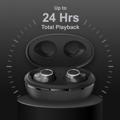 Wireless V5 Bluetooth Earbuds Compatible with Samsung Galaxy A01 with Charging case for in Ear Headphones. (V5.0 Black) in Saudi Arabia