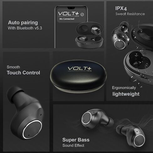 Wireless V5 Bluetooth Earbuds Compatible with Samsung Galaxy A01 with Charging case for in Ear Headphones. (V5.0 Black) in Saudi Arabia