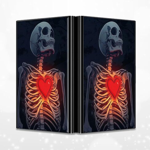 حامل بطاقة الائتمان النحيف ، Skull Heart RFID محفظة معدنية للرجال والنساء ، منظم بطاقات العمل الحجم الحجم المصنوعة من الألومنيوم (يناسب ما يصل إلى 10 بطاقات) in Kuwait