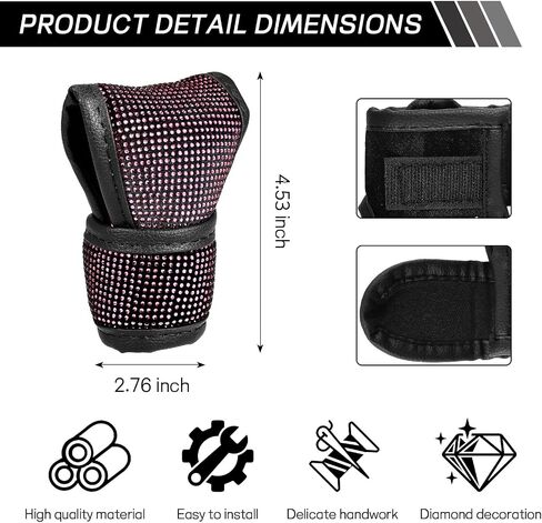 Bling Auto Gear Shift Knob Cover, Car Knob Gear Stick Protector, Sparkly Crystal Rhinestones Gear Shift Knobs Cover for Women Girls, Universal Interior Decor Accessories (Black) in Saudi Arabia