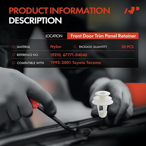 A-Premium 30PCS Nylon Retainer Clip Fasteners Compatible with Toyota Tacoma 1995-2001 - for 10mm Hole in Kuwait