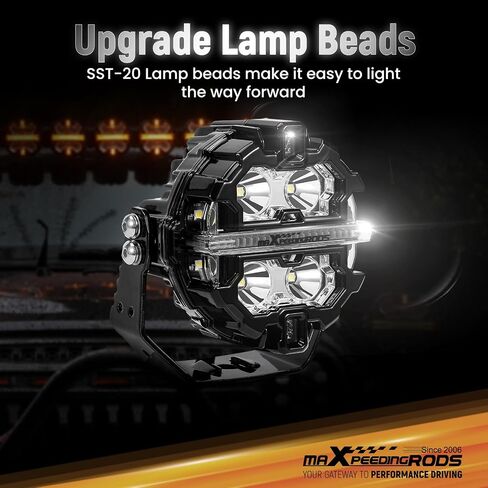 MaxPeedingRods 3.5 بوصة جولة 160W LED مصابيح الطرق على الطريق + 3.5 "Amber Spot Light Covers + 3.5" Chover Amber Light Lights + 3.5 " in Saudi Arabia
