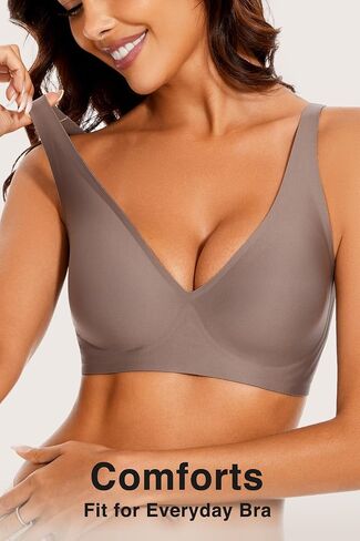 Deep v bras for Women no underwire straps comfort wireless bralettes seamless intlunge application applic up bra in Saudi Arabia