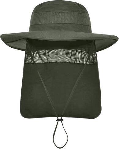 2 حزمة رجالي شمس قبعة الأشعة فوق البنفسجية واسعة الحافة دلو قبعات قابلة للطي مع رفرف الرقبة لصيد البستنة in Kuwait