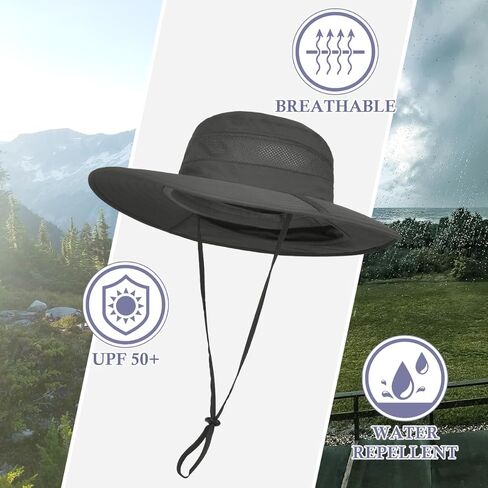 2 حزمة رجالي شمس قبعة الأشعة فوق البنفسجية واسعة الحافة دلو قبعات قابلة للطي مع رفرف الرقبة لصيد البستنة in Kuwait