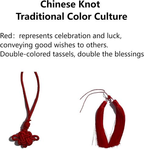 Handmade Color Block Chinese Knot Charm with Dual Tassels,Traditional Asian Home Decor for Home Wedding Birthday Party, Gift for Friends, Festival and Daily Luck. (red) in Saudi Arabia