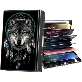 Metal Wallet,Credit Card Holder for Women Men,RFID Blocking Card Holder Wallet Mini Slim Aluminum Wallet ID Case Hard Card Case Business Card Holder Case,Brown Horse