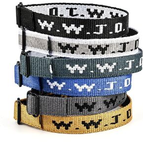 6PCS WWJD Bracelet Pack for Women Men, Christian Jesus Wristbands, Adjustable WWJD Bracelets Bulk What Would Jesus Do Bracelet