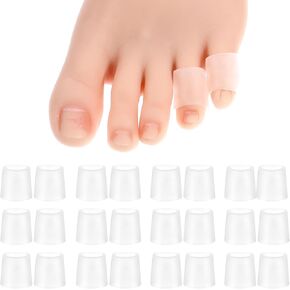 24 Pcs Silicone Corn Removers for Toes, Open Pinky Toe Cushion, Silicone Toe Sleeves, Toes Protectors, Gel Toes- Cushions Pads for Corn, Blisters, Hammer, Toenails Loss and Friction Pain Relief