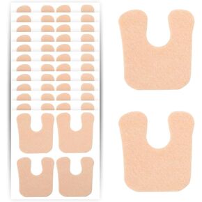 60pcs Calloused Feet Remover Pads U Shaped Felt Callus Pads Pain Relief Foot Cushion Self Adhesive Keep Protecting Calluses from Rubbing on Shoes for Men and Women, Beige