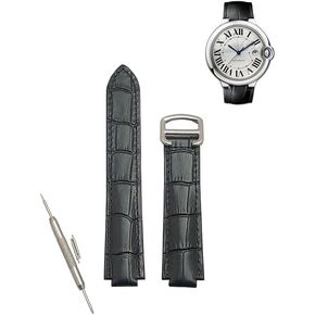 Replacement 18MM New Genuine Leather Watch Band Strap For CARTIER Ballon Bleu Black