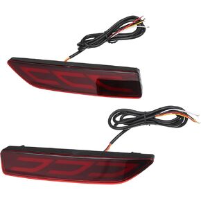 Rear Bumper Reflector Fog Brake Driving Tail Turn Signal Light Red Amber LED for Honda CRV 2007 2008 2009 Plastic Red Lens 1 Pair Replacement Car Parts