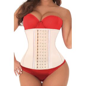 KIMIKAL Women Waist Trainer Corset Belt: Under Clothes Sport Tummy Control Long Torso Shapewear Beige