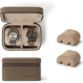 TAWBURY Fraser 2 Watch Case (Taupe) with a Set of 2 X-Small Pillows to Fit 5.5-6.5" Wrists