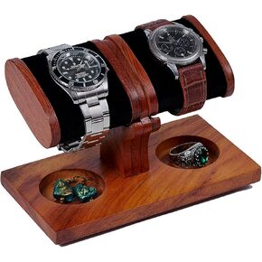 Handmade Wood Watch Stand for Men and Women’s Collection, Watch Display Tower Jewelry Organizer for Rings, Gift idea for Anniversaries, Christmas (S2)