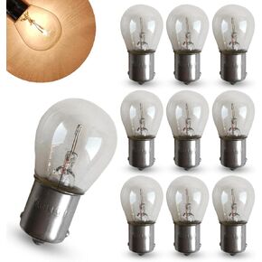 10 PCS CAR S25 BAY15D BRAKE BARK ، 6V 21/5W High Brudrenness Plubroom Plubroom Vilb ، Light Light Double Contact Tail Light لمعظم الدراجات النارية ، والتوصيل والتشغيل (أبيض) in Kuwait