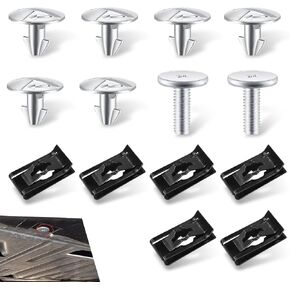 8 PCS Auto Engine Underhood Pin Procks ، مسامير تغطية الصرف في مصابيح الصرف ، بديل ، استبدال OEM 90674-TY2-A01、90105-TBA-A00 ، مناسبة لـ Honda Accord Civic CRV (Silver)
