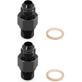 2 PCS الألومنيوم 6AN FLARE إلى 1/4 "NPSM Transmission Adapter Pittings Black Fits Th350 4l60e 700r4 200-4r Tr6060 AOD 4R100 4R70W C5
