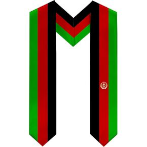 Afghanistan GradSeason Scarf Unisex Adult Afghanistan Graduation Stole for Academic Commencements 72'' long