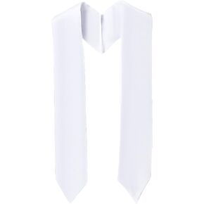 70.87 Inch Long White Satin Graduation Sash Sublimation Honor Plain Grad Blank Stoles Bulk Unisex Smooth Silk Soft Classic End Sashes for Adults Academic Choral Ceremony Graduations Society