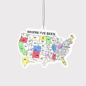 Where I've Been Map Car air freshener,Where I Have Been to Track Travel Journal, Air Freshener for Car Hanging Ornaments