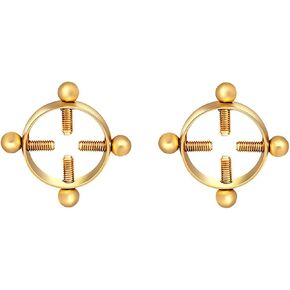 Stainless Steel Nipple Clip Clamps for Women Men Circular Adjustable Body Clamp Non-Piercing Stimulator Nipple Clips Body Jewelry